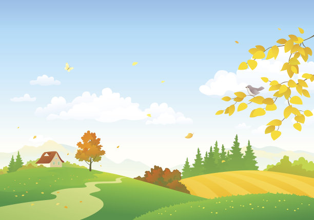 秋天乡村景观图片下载