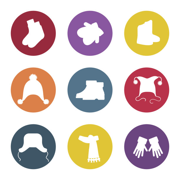 白色的冬季配饰廓形图标图片下载