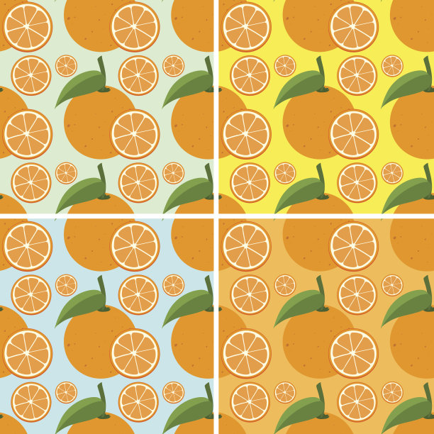 无缝背景与新鲜橙子图片下载