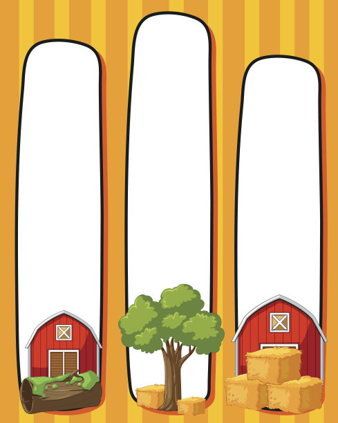 边界模板与红色谷仓图片下载