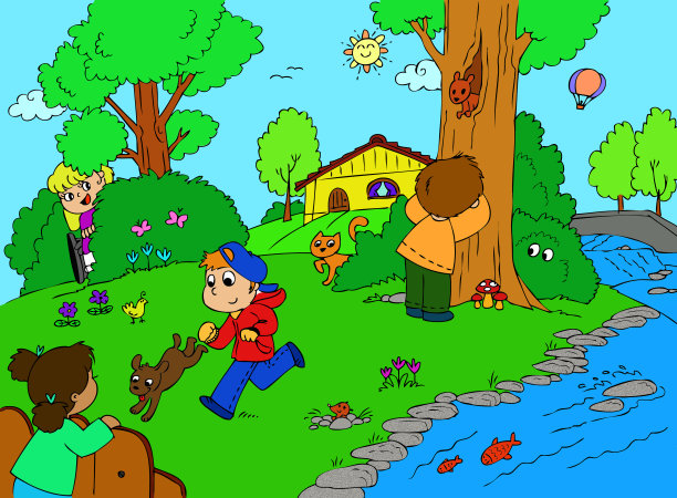 孩子们在玩捉迷藏图片下载