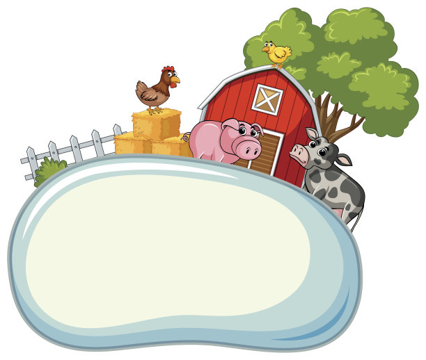 边框模板与农场动物的背景图片下载