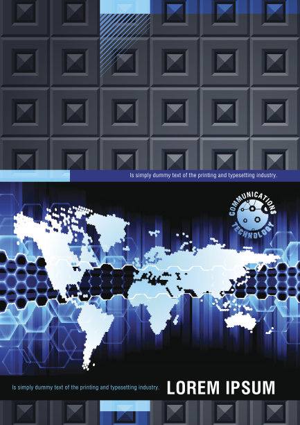 传单设计的例子。全球通信。图片下载