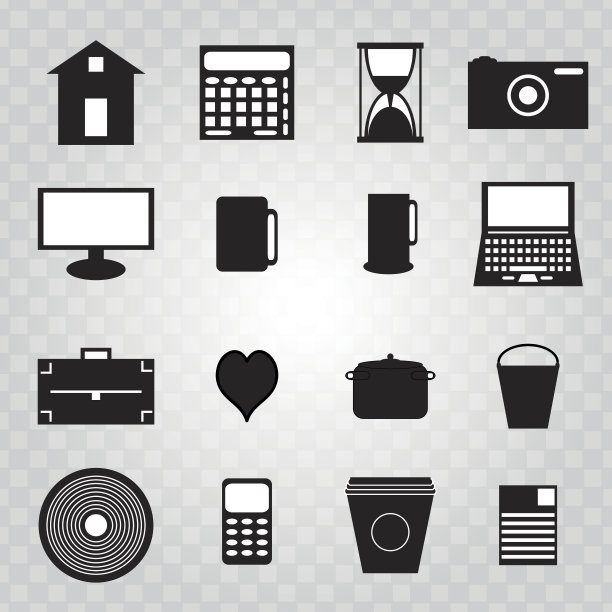 孤立的黑色抽象符号集合图片下载