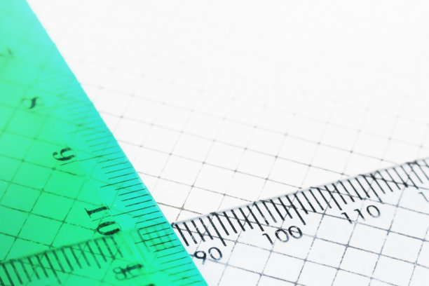 标尺和设置直角在坐标纸上图片下载