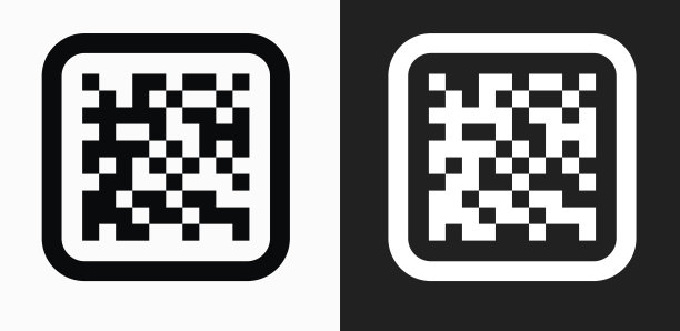 在黑白矢量背景上的条码图标图片下载