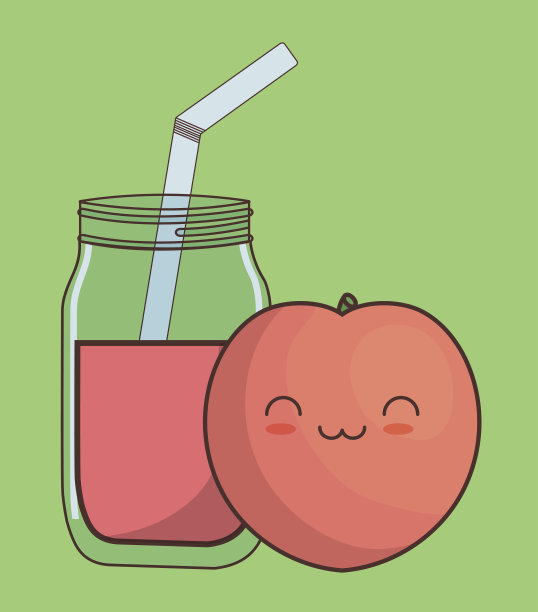 可爱的水果和果汁图标图片下载