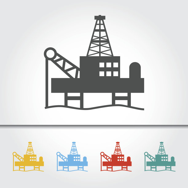 石油钻井平台矢量图标图片下载
