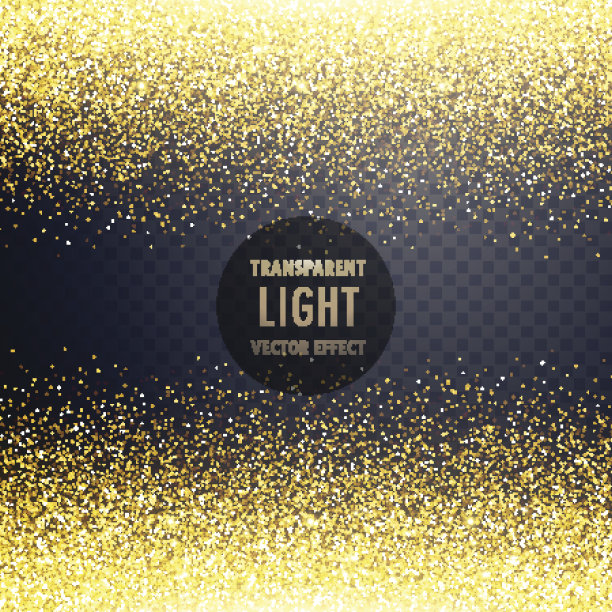 透明的金色闪光灯光效果背景图片下载