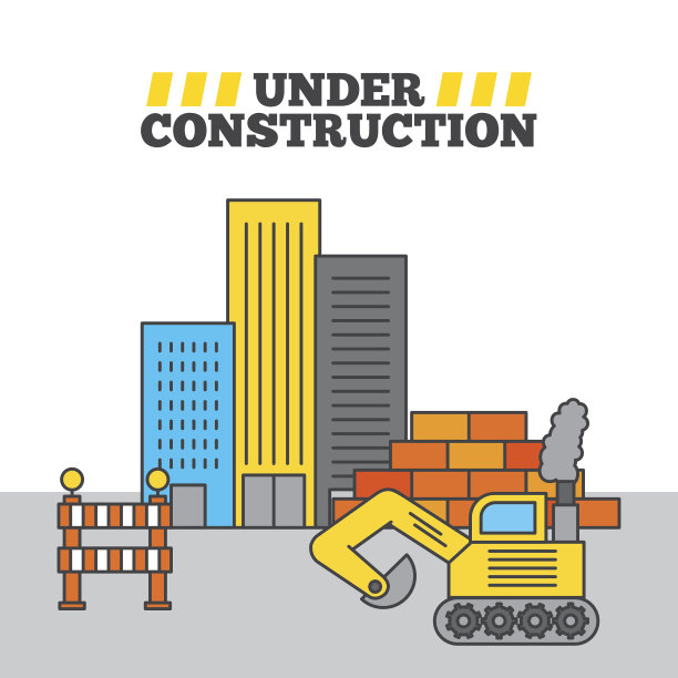 正在建设推土机墙砖屏障图片下载