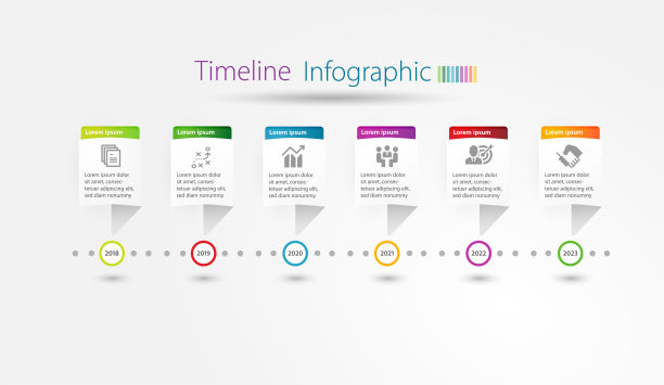 信息图时间轴模板的多用途使用。图片下载