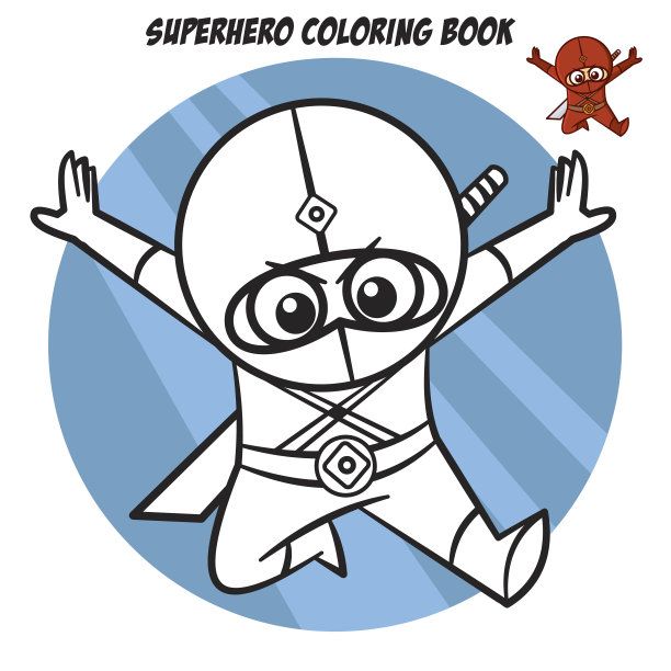 超级英雄色彩的书。漫画人物孤立在白色背景上图片下载