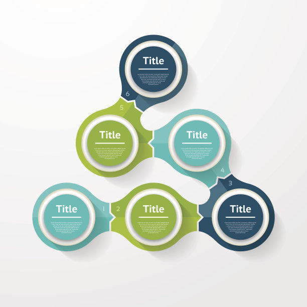 矢量信息图模板的图表，图表，展示和图表。业务概念与6个选项，部分，步骤或过程图片下载