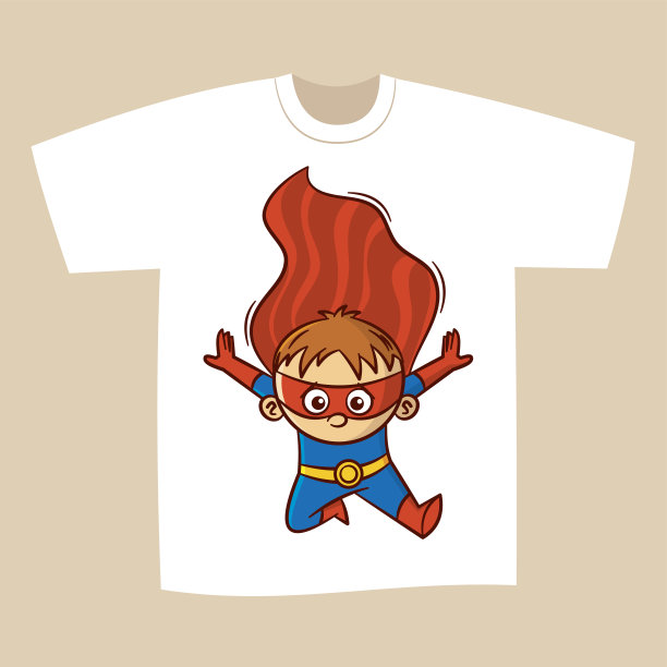 t恤白色印花设计超级英雄图片下载