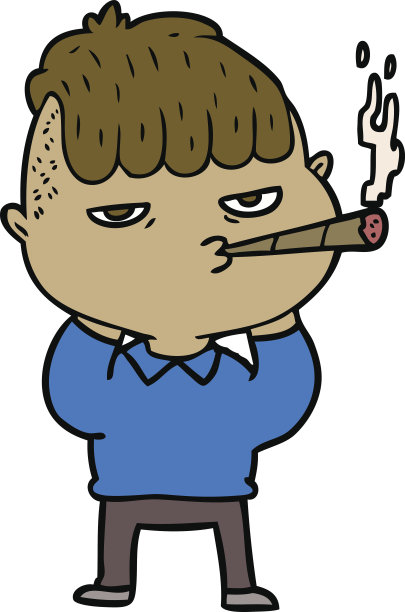 卡通的人吸烟图片下载