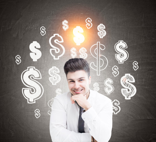 乐观的商人，美元符号图片下载