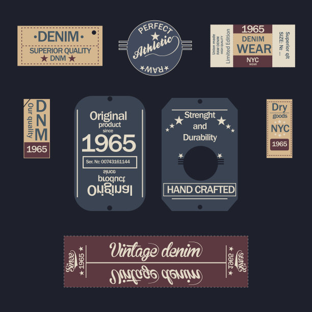 深色背景上的牛仔标签图片下载