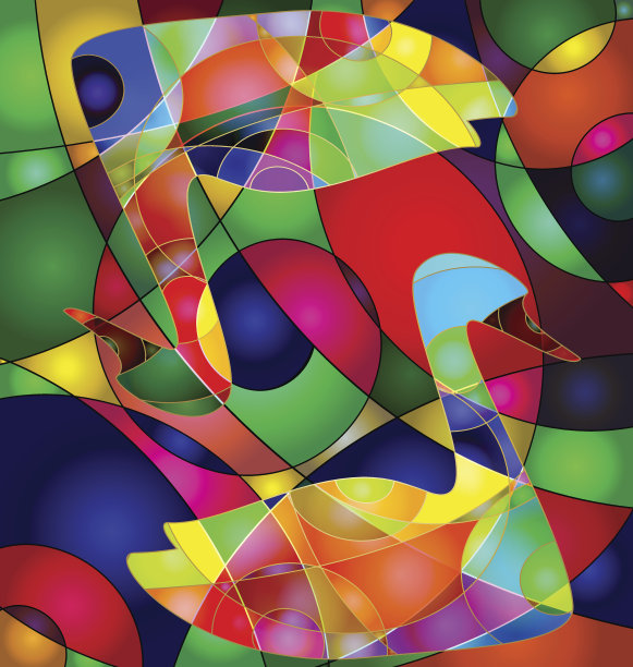 抽象的彩色背景鸟图片下载