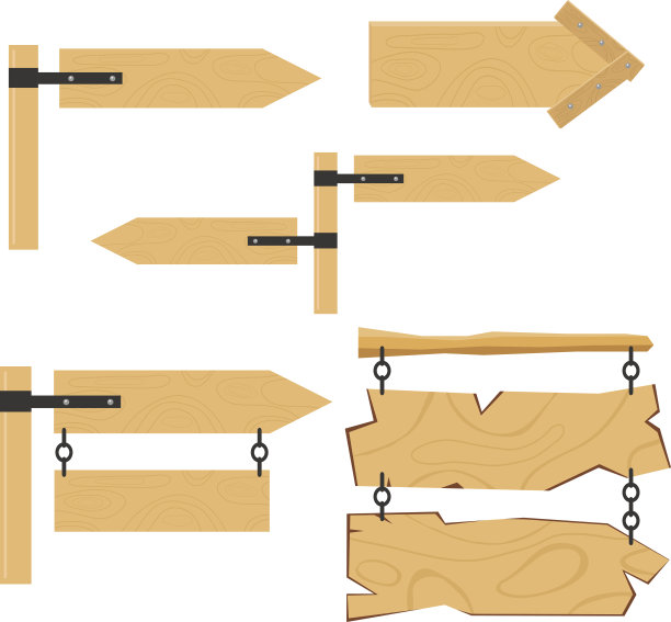 卡通木横幅板。图片下载