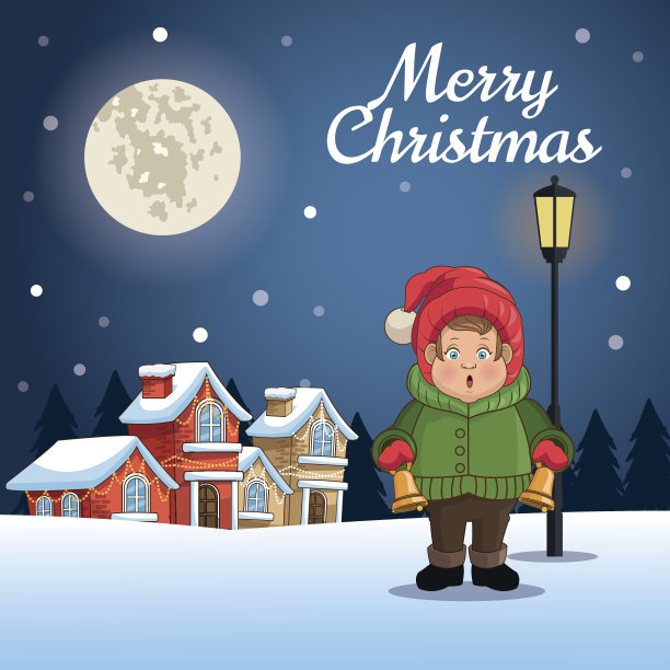 卡通圣诞颂歌演唱设计图片下载