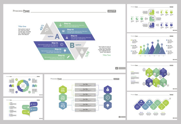 8张幻灯片模板集图片下载