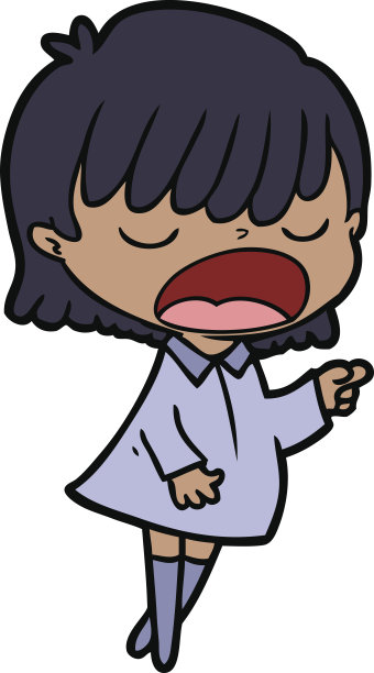 卡通女人大声说话图片下载