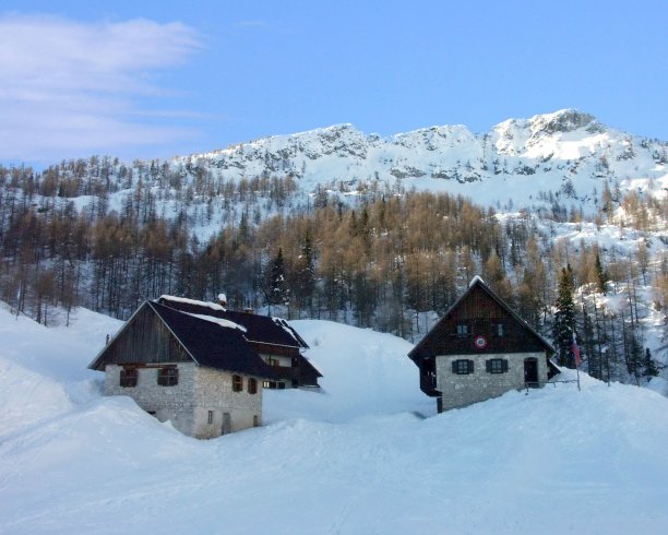 高山的小屋图片下载