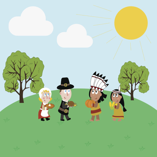 朝圣者和印第安人图片下载