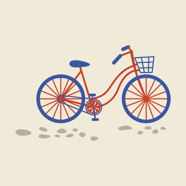 带前轮垃圾箱的复古自行车图片下载