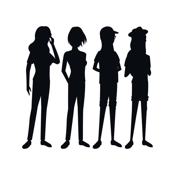 剪影少女学生帽站图片下载