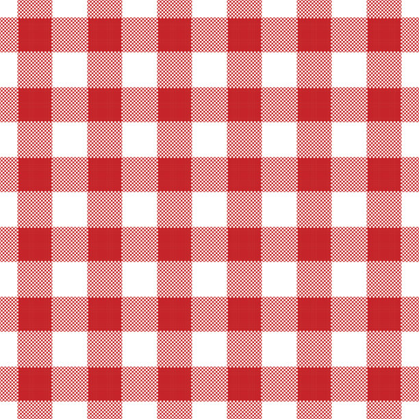 无缝抽象插图的红格子(格子)桌布图片下载