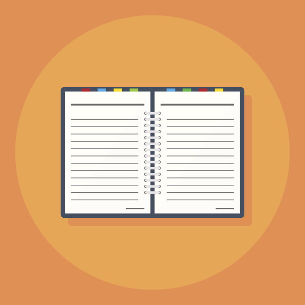 一个扁平化样式的笔记本图标图片下载