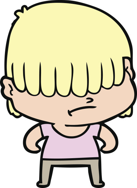 头发蓬乱的卡通男孩图片下载