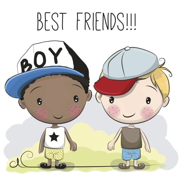 两个可爱的卡通男孩图片下载