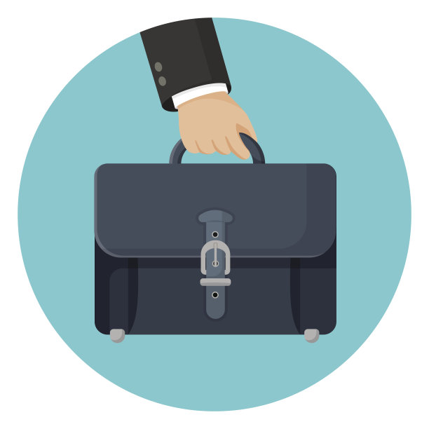 公文包在商人手中矢量插图孤立的白色背景图片下载
