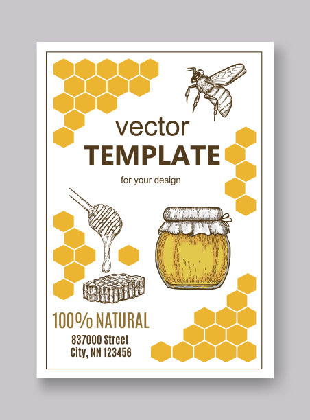 手绘蜂蜜剥皮器模板图片下载