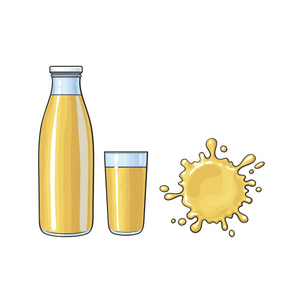 橙汁集瓶，玻璃和大溅图片下载