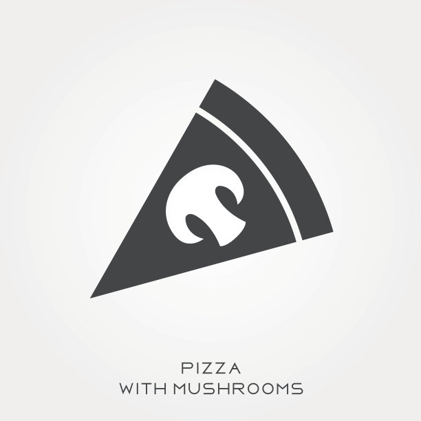 蘑菇披萨剪影图片下载