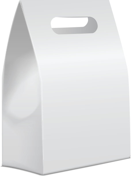 白色3d模型纸板带走食物盒模拟。空的产品容器模板，孤立的矢量插图素材图片
