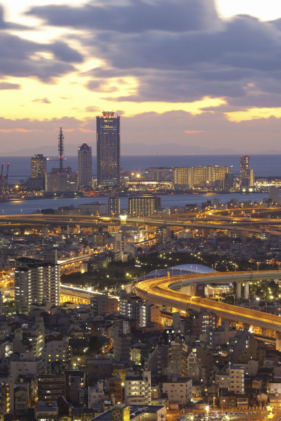 大阪湾地区的街道图片下载