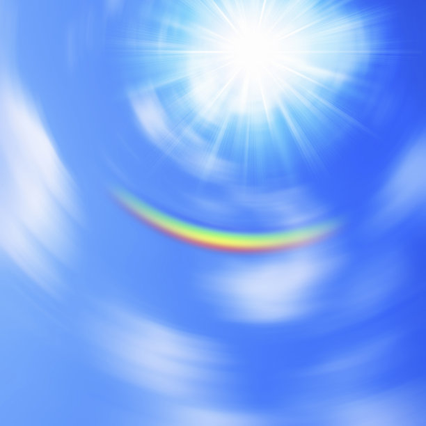 蓝天、阳光和彩虹图片下载