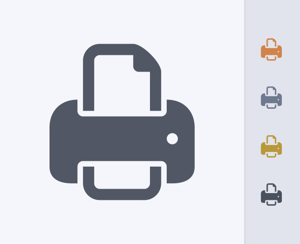 办公室打印机-碳图标图片下载