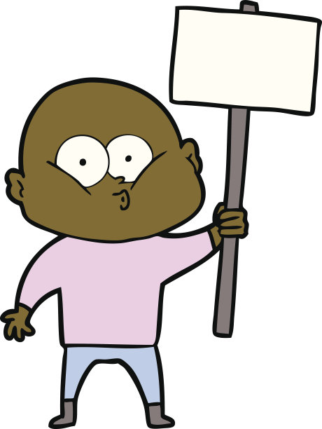 卡通秃头凝视图片下载