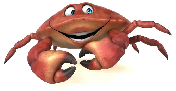 有趣的螃蟹- 3D插图图片下载