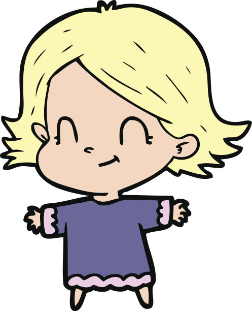 卡通友好的女孩图片下载