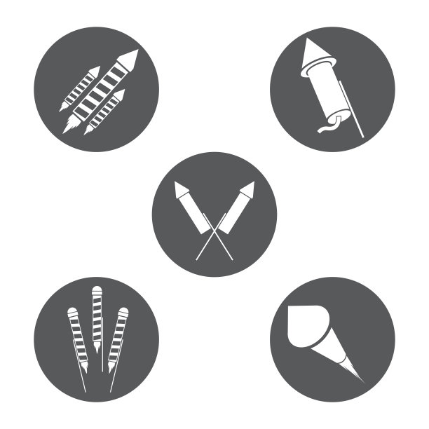 烟花庆祝爆炸图标。矢量图形图片下载