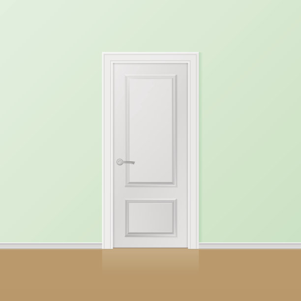 白色大门关闭。图片下载