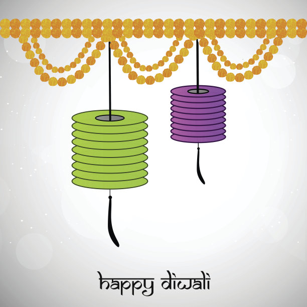印度教排灯节背景的插图图片下载