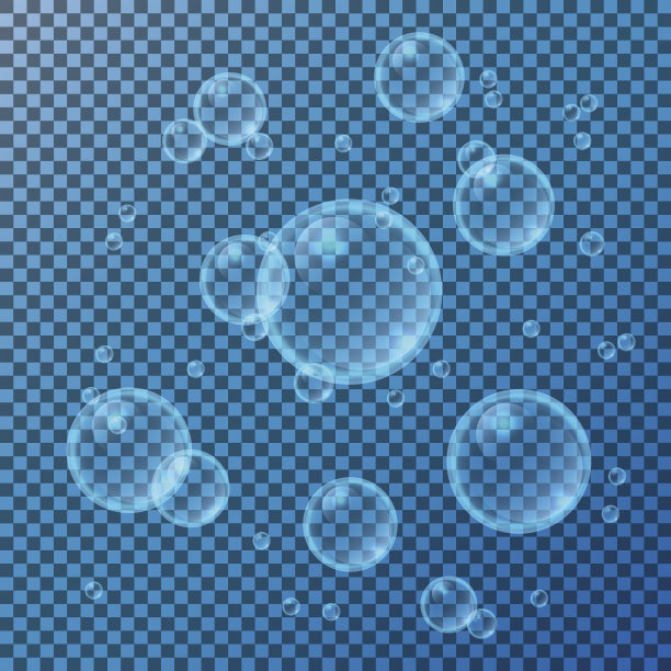 现实的肥皂泡设置孤立的矢量插图。图片下载