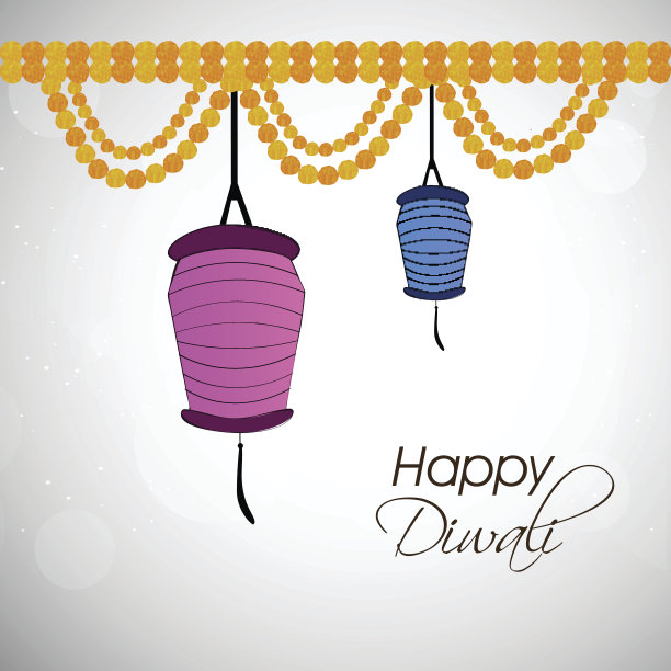 印度教排灯节背景的插图图片下载